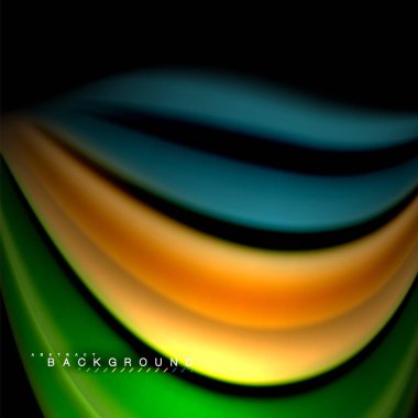 Sıvı karıştırma renkler dalga arka plan tasarlamak vektör. Renkli örgü dalgalar