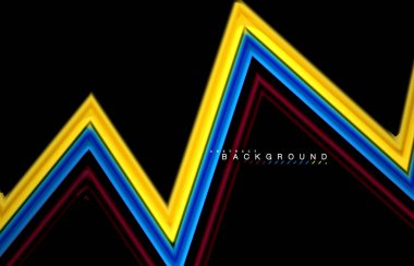 Sıvı çok renkli çizgilerle oluşturulan geometrik şekiller