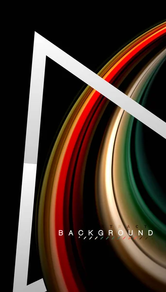 Líquido cores design holográfico com forma de linha de estilo metálico —  Vetores de Stock
