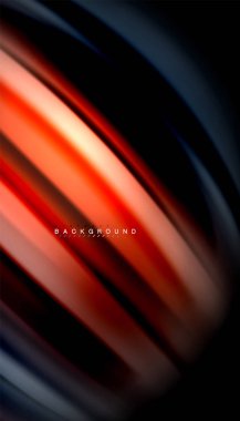 Siyah arkaplanda soyut dalga çizgileri sıvı gökkuşağı stili renk çizgileri