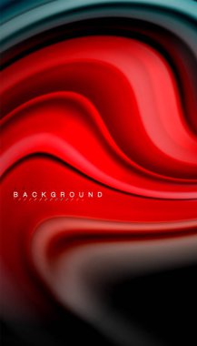 Siyah arkaplanda soyut dalga çizgileri sıvı gökkuşağı stili renk çizgileri