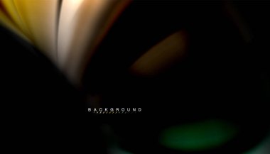 Siyah arkaplanda soyut dalga çizgileri sıvı gökkuşağı stili renk çizgileri