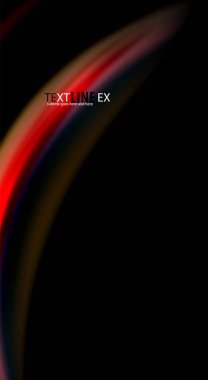 Dalga satırları sıvı gökkuşağı tarzı renk çizgili siyah arka plan üzerine soyut. Sunum, app duvar kağıdı, başlık sayfası veya poster için sanatsal illüstrasyon