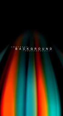 Dalga satırları sıvı gökkuşağı tarzı renk çizgili siyah arka plan üzerine soyut. Sunum, app duvar kağıdı, başlık sayfası veya poster için sanatsal illüstrasyon