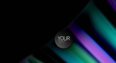 Dalga satırları sıvı gökkuşağı tarzı renk çizgili siyah arka plan üzerine soyut. Sunum, app duvar kağıdı, başlık sayfası veya poster için sanatsal illüstrasyon