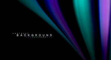 Dalga satırları sıvı gökkuşağı tarzı renk çizgili siyah arka plan üzerine soyut. Sunum, app duvar kağıdı, başlık sayfası veya poster için sanatsal illüstrasyon