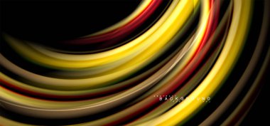 Siyah arka plan üzerinde renkli dalga satırları