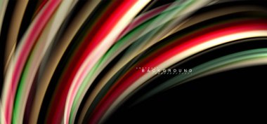 Siyah arka plan üzerinde renkli dalga satırları