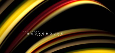 Siyah arka plan üzerinde renkli dalga satırları