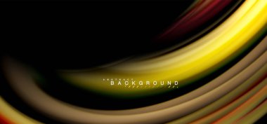 Siyah arka plan üzerinde renkli dalga satırları