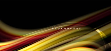 Siyah arka plan üzerinde renkli dalga satırları