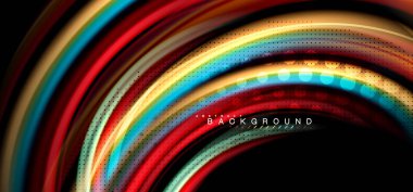 Siyah arka plan üzerinde renkli dalga satırları