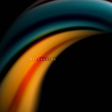 Sıvı karıştırma renkler dalga arka plan tasarlamak vektör. Renkli örgü dalgalar