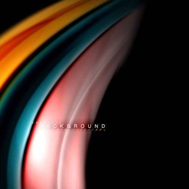 Sıvı karıştırma renkler dalga arka plan tasarlamak vektör. Renkli örgü dalgalar