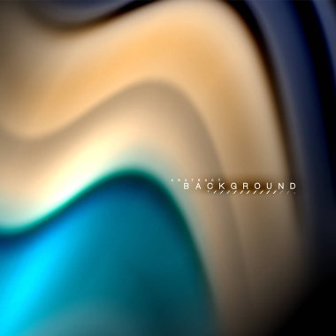 Sıvı karıştırma renkler dalga arka plan tasarlamak vektör. Renkli örgü dalgalar