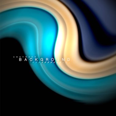 Sıvı karıştırma renkler dalga arka plan tasarlamak vektör. Renkli örgü dalgalar