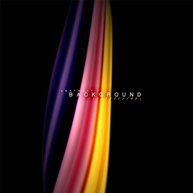 Sıvı karıştırma renkler dalga arka plan tasarlamak vektör. Renkli örgü dalgalar