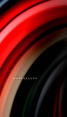 Siyah arkaplanda soyut dalga çizgileri sıvı gökkuşağı stili renk çizgileri