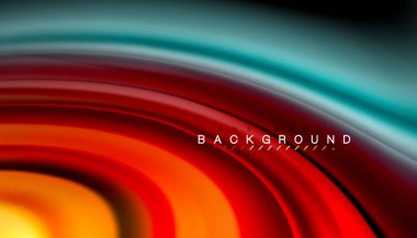 Siyah arkaplanda soyut dalga çizgileri sıvı gökkuşağı stili renk çizgileri