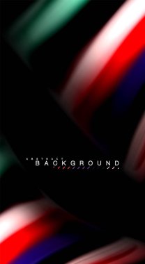 Dalga satırları sıvı gökkuşağı tarzı renk çizgili siyah arka plan üzerine soyut. Sunum, app duvar kağıdı, başlık sayfası veya poster için sanatsal illüstrasyon