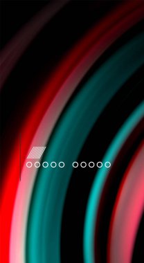 Dalga satırları sıvı gökkuşağı tarzı renk çizgili siyah arka plan üzerine soyut. Sunum, app duvar kağıdı, başlık sayfası veya poster için sanatsal illüstrasyon