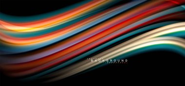 Siyah arka plan üzerinde renkli dalga satırları