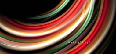 Siyah arka plan üzerinde renkli dalga satırları