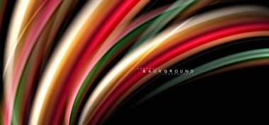 Siyah arka plan üzerinde renkli dalga satırları