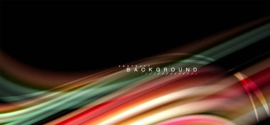 Siyah arka plan üzerinde renkli dalga satırları