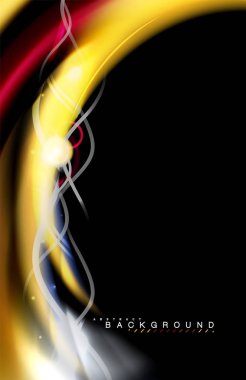 Siyah, sıvı üzerinde renk parlak ışık efektleri çok renkli dalgalı şekil stil