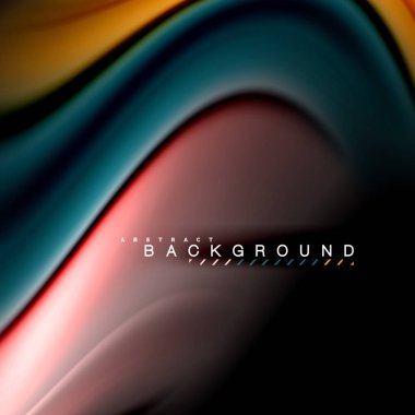 Sıvı karıştırma renkler dalga arka plan tasarlamak vektör. Renkli örgü dalgalar