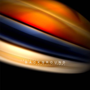 Sıvı karıştırma renkler dalga arka plan tasarlamak vektör. Renkli örgü dalgalar