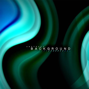 Sıvı karıştırma renkler dalga arka plan tasarlamak vektör. Renkli örgü dalgalar