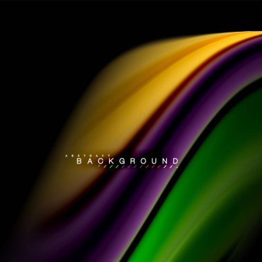 Sıvı karıştırma renkler dalga arka plan tasarlamak vektör. Renkli örgü dalgalar