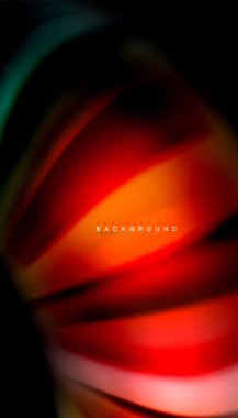 Siyah arkaplanda soyut dalga çizgileri sıvı gökkuşağı stili renk çizgileri