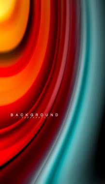 Siyah arkaplanda soyut dalga çizgileri sıvı gökkuşağı stili renk çizgileri