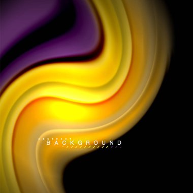 Sıvı karıştırma renkler dalga arka plan tasarlamak vektör. Renkli örgü dalgalar