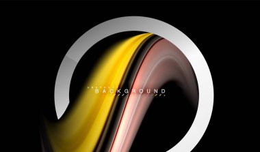 Gökkuşağı sıvı geometrik şekil dalga ve metalik renkler