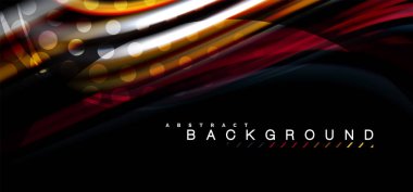 Siyah arka plan üzerinde renkli dalga satırları