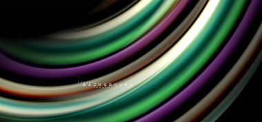 Siyah arka plan üzerinde renkli dalga satırları