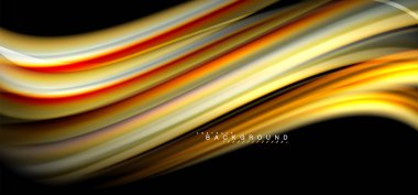 Siyah arka plan üzerinde renkli dalga satırları