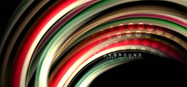 Siyah arka plan üzerinde renkli dalga satırları