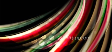 Siyah arka plan üzerinde renkli dalga satırları