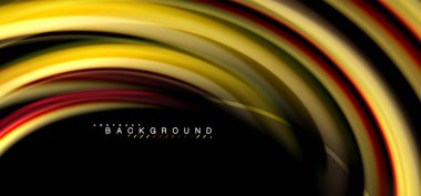 Siyah arka plan üzerinde renkli dalga satırları