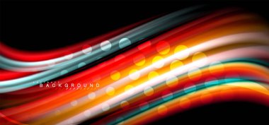 Siyah arka plan üzerinde renkli dalga satırları