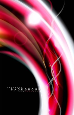 Siyah, sıvı üzerinde renk parlak ışık efektleri çok renkli dalgalı şekil stil