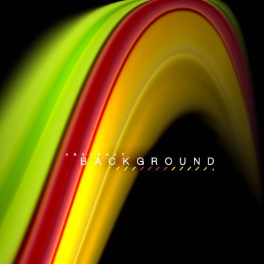 Sıvı karıştırma renkler dalga arka plan tasarlamak vektör. Renkli örgü dalgalar