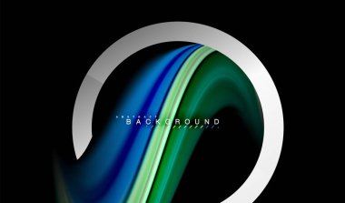 Gökkuşağı sıvı geometrik şekil dalga ve metalik renkler