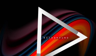 Gökkuşağı sıvı geometrik şekil dalga ve metalik renkler