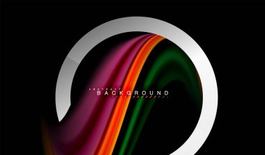 Gökkuşağı sıvı geometrik şekil dalga ve metalik renkler